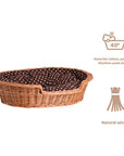 Eco Friendly Handwoven Wicker Dog Bed with Cushion