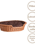 Eco Friendly Handwoven Wicker Dog Bed with Cushion