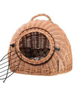 Cozy Natural Wicker Pet Carrier with Cushion