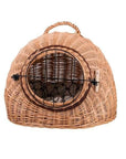 Cozy Natural Wicker Pet Carrier with Cushion