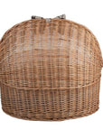 Cozy Natural Wicker Pet House with Soft Cushion
