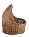 Cozy Natural Wicker Pet House with Soft Cushion