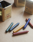 Standard Set of 10 Natural Beeswax Crayons in a Tin
