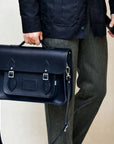 Handmade Leather Satchel - Navy Blue