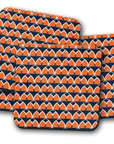 Navy Blue and Orange Retro Geometric Design Coaster, Table Decor Drinks Mat