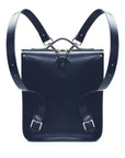 Handmade Leather City Backpack - Navy Blue