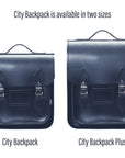 Handmade Leather City Backpack - Navy Blue