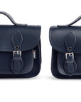 Handmade Leather Micro Satchel - Navy