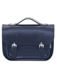 Leather Midi Satchel - Navy