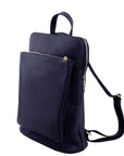 Soft Navy Pebbled Leather Backpack – Versatile & Functional by Sostter at brixbailey.com