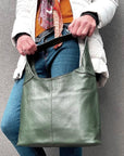 Navy Soft Pebbled Leather Hobo Bag - Brix + Bailey