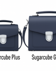 Handmade Leather Sugarcube Handbag - Navy