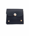 Handmade Leather Simple Coin Purse - Navy