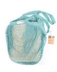 Organic Cotton Blue Crochet Tote Bag