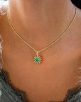 Etrusca Sun Drop Pendant with Malachite