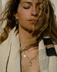 Janus Gold Charm Necklace: Pearl, Pink Zircon & Mother of Pearl