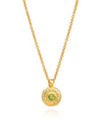Luna Single Disc Pendant Necklace Peridot