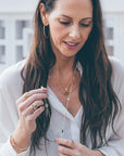 Penelope Multi-Stone Necklace: Fuchsia Onyx, Peach Moon stone & Red Jade