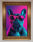 Neon French Bulldog Framed Wall Art