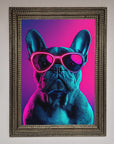 Neon French Bulldog Framed Wall Art