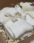 Newborn Knit Gift Box – Cream & White (0–6 Months)