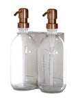Nickel Double Wall Mounted Soap Dispenser