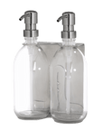 Nickel Double Wall Mounted Soap Dispenser