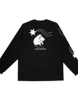 Long Sleeve Black Shirt with Whimsical Moomin Illustration