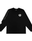 Long Sleeve Black Shirt with Whimsical Moomin Illustration