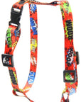 Red Graffiti Nylon Dog Harness