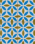 Luxury Oasis cement tiles in yellow and blue, premium handcrafted vintage floor and wall tiles, trending bathroom and kitchen design by Maria Starling Design at brixbailey.com