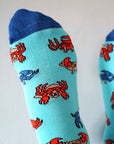 Save the Crabs Bamboo Socks in Blue