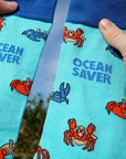 Save the Crabs Bamboo Socks in Blue
