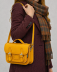 Leather Midi Satchel - Yellow Ochre