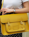 Handmade Leather Satchel - Yellow Ochre