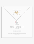 Initial & October Birthstone Necklace | Personalised Rose Quartz Gift