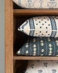 Odette Rectangular Cushion - Cream & Indigo