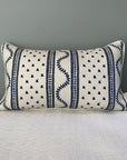 Odette Rectangular Cushion - Cream & Indigo