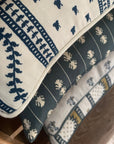 Odette Rectangular Cushion - Cream & Indigo