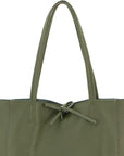 Olive Pebbled Leather Tote Shopper - Brix + Bailey