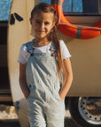 Olive Seersucker Dungarees