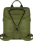 Olive Green Leather Flap Pocket Backpack Brix and Bailey Ethical Leather Backpack Brand