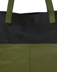 Olive And Black Two Tone Leather Tote Brix and Bailey Ethical Bag Brand