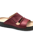 Leather Slip On Sandals in Bordeaux