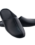 Black Leather Indoor Slippers