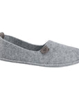 Natural Felt Rubber Sole Slippers Grey
