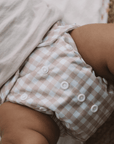 One Size All-In-One Reusable Cloth Nappy - Gingham Taupe
