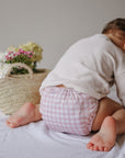 One Size All-In-One Reusable Cloth Nappy - Rose Gingham