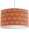 Orange and White Drum Lampshade, Geometric Semi-Circle Design Shade for Table, Floor or Ceiling Pendant Light