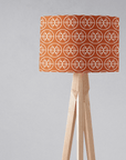 Orange and White Drum Lampshade, Geometric Semi-Circle Design Shade for Table, Floor or Ceiling Pendant Light